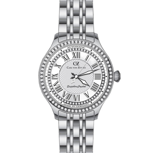Carl von Zeyten Damen Uhr Armbanduhr Automatik Hornberg CVZ0068WHMS