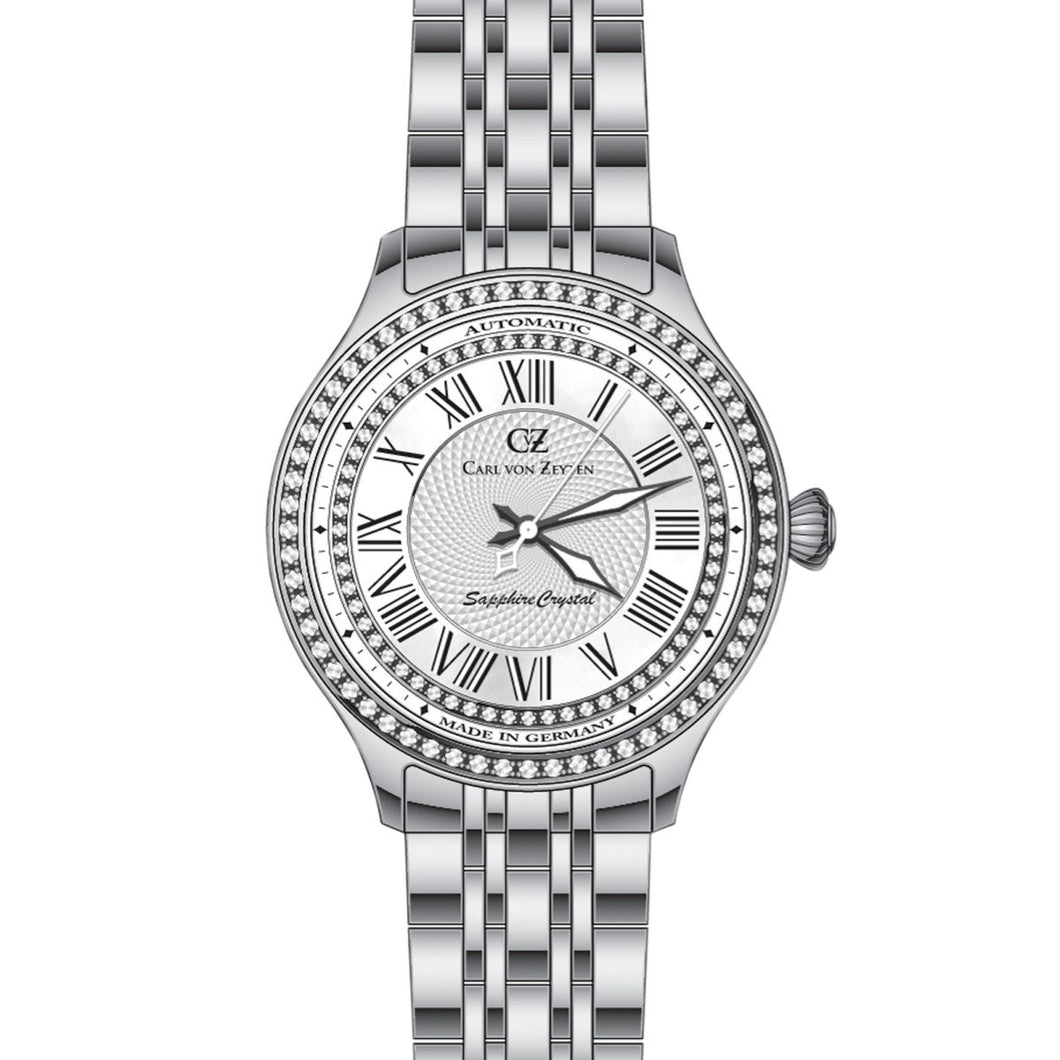 Carl von Zeyten Damen Uhr Armbanduhr Automatik Hornberg CVZ0068WHMS