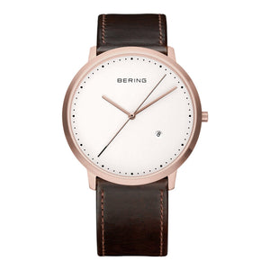 Bering Herren Uhr Armbanduhr Slim Classic - 11139-564 Leder