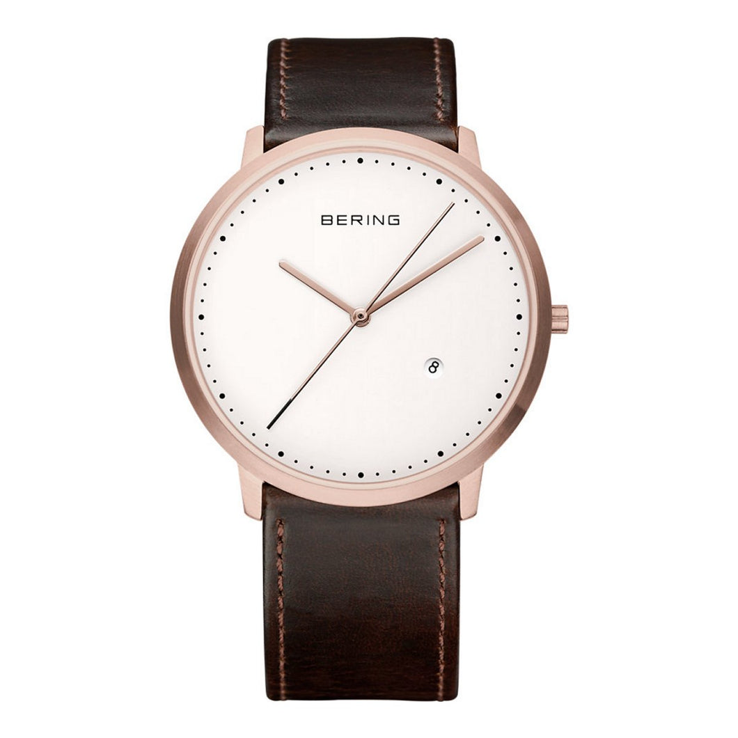 Bering Herren Uhr Armbanduhr Slim Classic - 11139-564-1 Leder