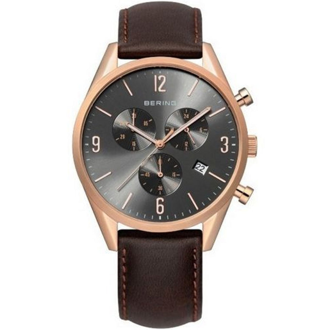 Bering Herren Uhr Armbanduhr Chronograph - 10542-562-1 Leder