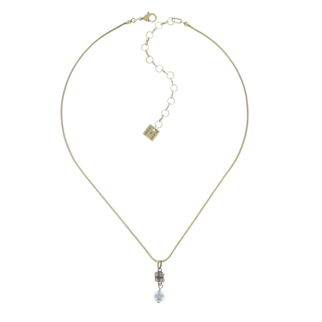 Konplott Kette Collier Chameleon blau / grün Grau antik