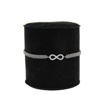 Laden Sie das Bild in den Galerie-Viewer, Kurshuni Armband Mini Infinity Macrame Silber KR267-8