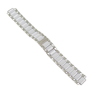 Ingersoll Ersatzband für Uhren Edelstahl Keramik Faltschl. silber / weiss IN5012 18 mm