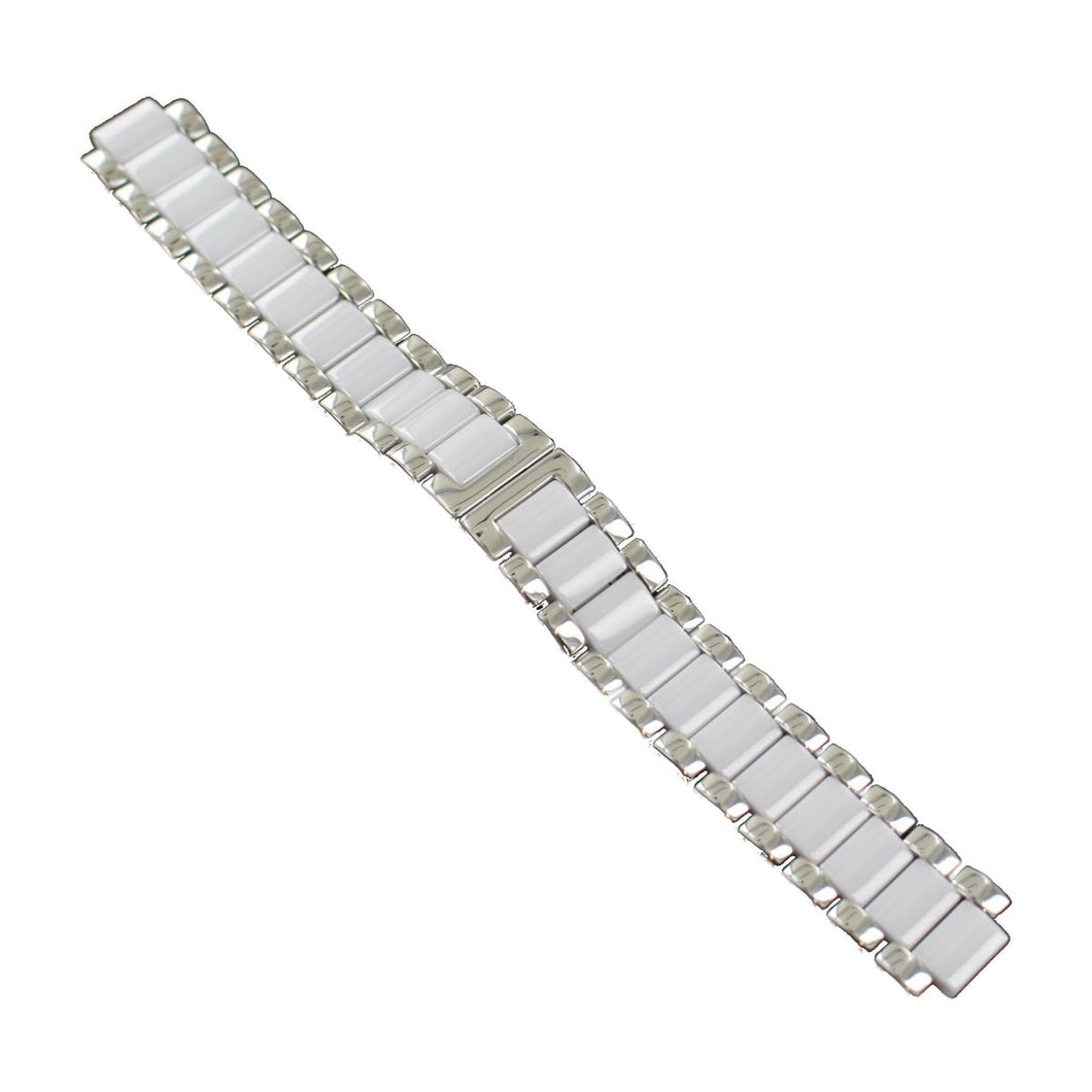 Ingersoll Ersatzband für Uhren Edelstahl Keramik Faltschl. silber / weiss IN5012 18 mm