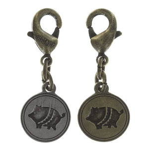 Konplott Anhänger Charm Zodiac Pig/Schweine brass/silver