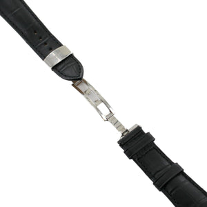 Ingersoll Ersatzband für Uhren Leder schwarz Kroko Faltschl. 25 mm