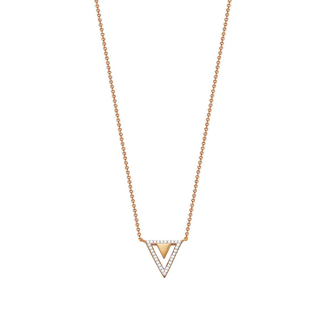 Esprit Damen Kette Collier Edelstahl Rosé Zirkonia JW50215 ESNL03115D420