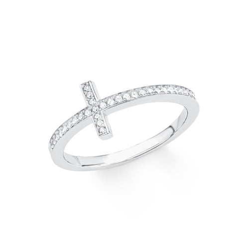 s.Oliver Jewel Damen Ring Silber Zirkonia SO PURE Kreuz 201724
