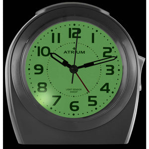 ATRIUM Wecker Analog Quarz anthrazit A451-4 ohne Ticken Nachtlicht