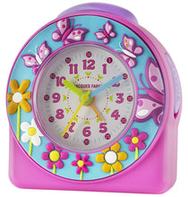 Laden Sie das Bild in den Galerie-Viewer, JACQUES FAREL Kinderwecker Wecker Analog Quarz Mädchen Schmetterling ACW 69 rosa