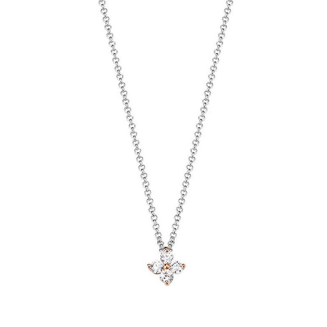 Esprit Damen Kette Collier Silber Zirkonia Elicate Blossom ESNL93182A420