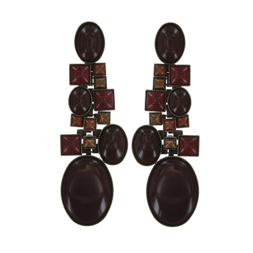 Konplott Ohrringe Ohrhänger Checks Oval brown