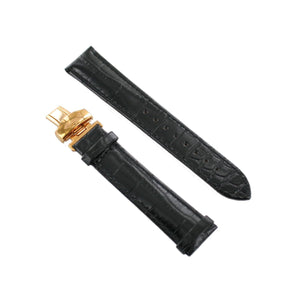 Ingersoll Ersatzband für Uhren Leder schwarz gl. Kroko Faltschl. Rosé 20 mm