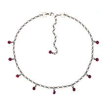 Laden Sie das Bild in den Galerie-Viewer, Konplott Kette Collier Tutui Collection dunkel rose fuchsia silber