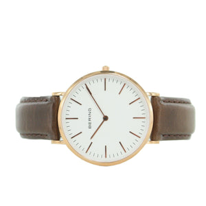 Bering Herren Uhr Armbanduhr Slim Classic - 13738-564-1 Leder