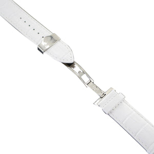 Ingersoll Ersatzband für Uhren Leder weiss g. Kroko Faltschl. Si 24 mm