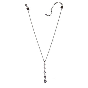 Konplott Halskette Collier Pearl Shadow grau Schwarzer Diamant