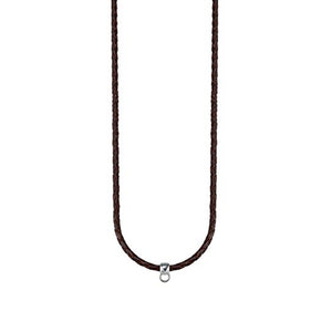 Esprit Damen Kette Leder braun Silber Charmskette 75 cm ESNL92070B750
