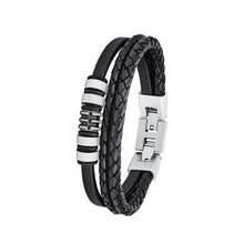 Laden Sie das Bild in den Galerie-Viewer, s.Oliver Jewel Herren Armband Edelstahl Leder 2027438