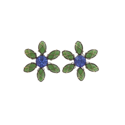 Konplott Ohrringe Ohrstecker Psychodahlia blau klein