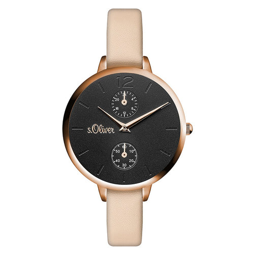 s.Oliver Damen Uhr Armbanduhr Leder SO-3535-LM