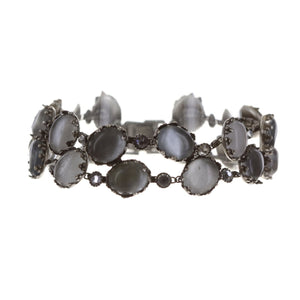 Konplott Armband Armkette Melody Drops white grey silber