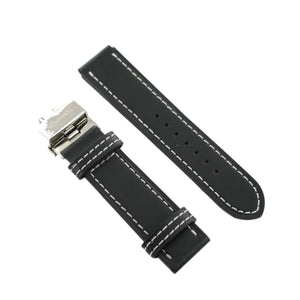Ingersoll Ersatzband für Uhren Leder schwarz Naht ws Faltschließe 21 / 23 mm