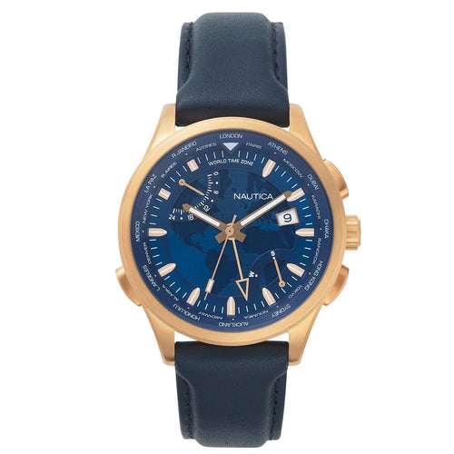 Nautica Herren Uhr Armbanduhr NAPSHG002 Leder