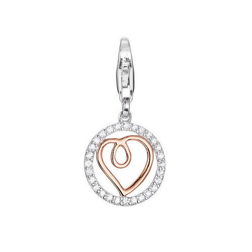 Esprit Anhänger Charms Silber Rosé Zirkonien Playful Love ESCH91598D000
