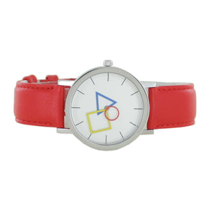 Aristo Bauhaus Unisex Uhr Edelstahl 4D85IR Leder rot