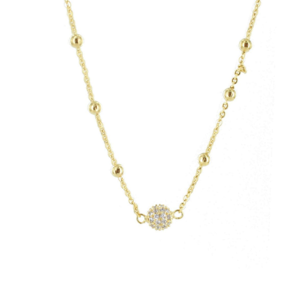 Esprit Damen Kette Collier Silber Zirkonia Kugel ESNL93151B420