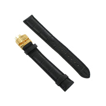 Laden Sie das Bild in den Galerie-Viewer, Ingersoll Ersatzband für Uhren Leder schwarz Kroko Faltschl.gold 20 mm XL
