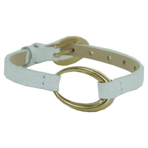 Esprit Damen Armband Leder Edelstahl Ovality gold white ESBR11423X200