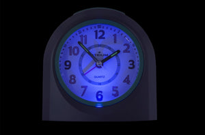 ATRIUM Wecker Analog Quarz lila A921-8 ohne Ticken mit Licht und Snooze
