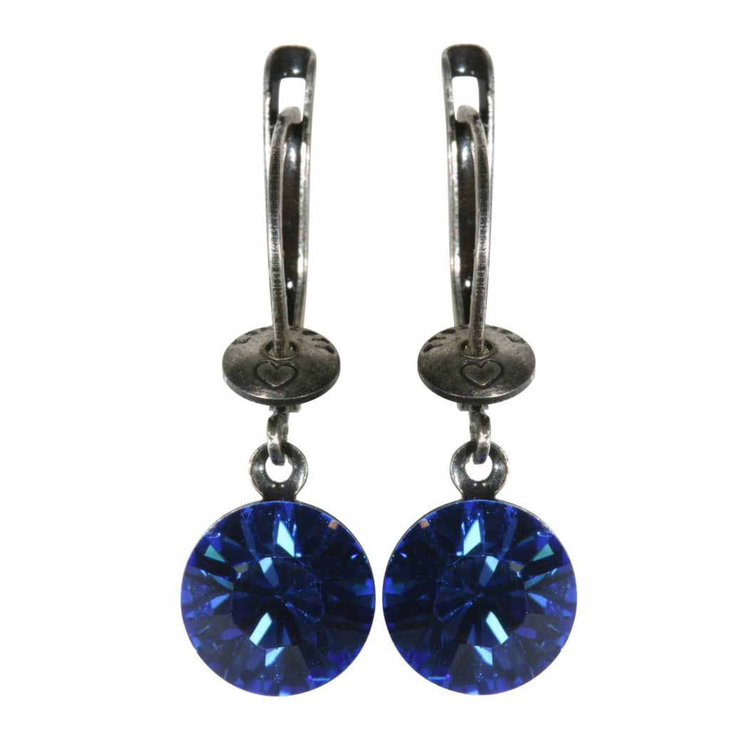 Konplott Ohrringe Ohrhänger Black Jack hängend blau sapphire silber