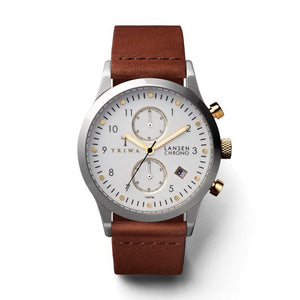 Triwa Unisex Uhr Armbanduhr LCST106-CL010212 Ivory Lansen Chrono Leder