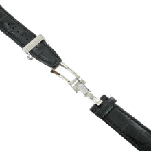 Laden Sie das Bild in den Galerie-Viewer, Ingersoll Ersatzband für Uhren Leder schwarz m/g  Kroko Faltschl. Spez. Si 22 mm