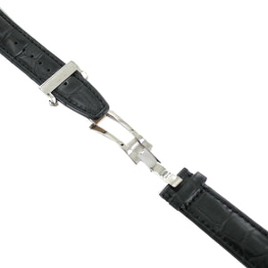Ingersoll Ersatzband für Uhren Leder schwarz m/g  Kroko Faltschl. Spez. Si 22 mm