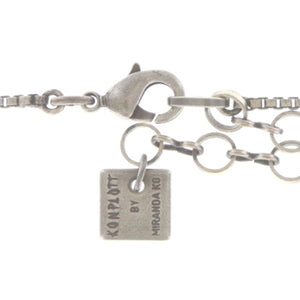 Konplott Kette Collier Chameleon blau / braun Grau antik silber