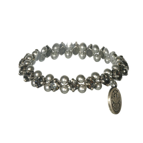 Konplott Armband Pearl Shadow elastisch big grau Schwarzer Diamant
