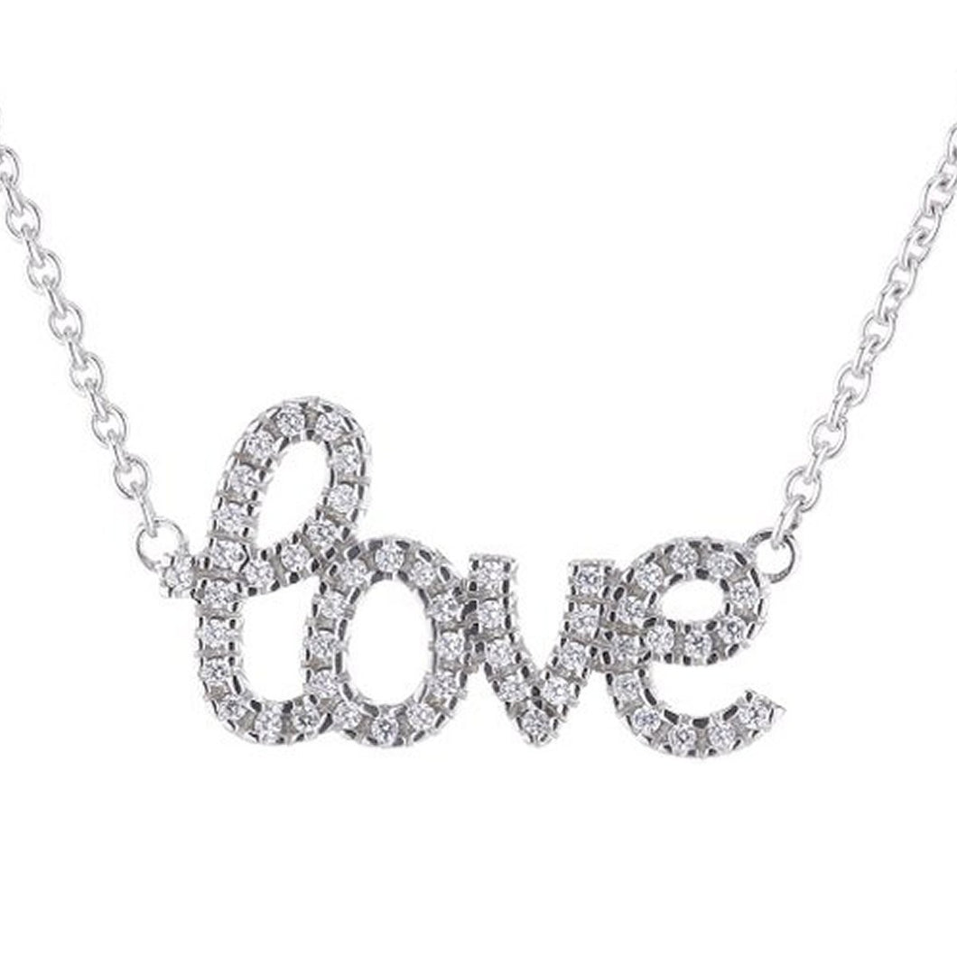 Esprit Damen Kette Collier Silber Zirkonia Lucky Love ESNL92421A400