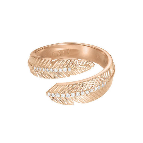 Esprit Damen Ring Edelstahl Rosé JW50222 Zirkonia ESRG02618C1
