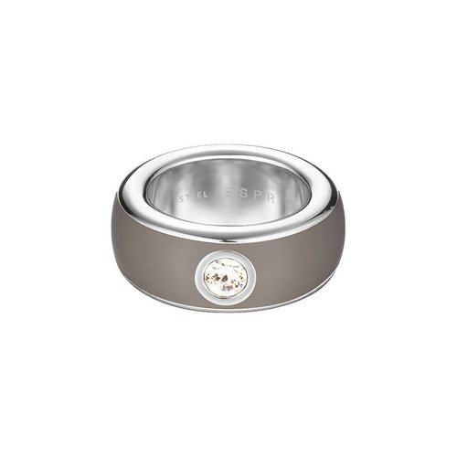 Esprit Damen Ring Edelstahl Silber Fancy taupe ESRG12194K1