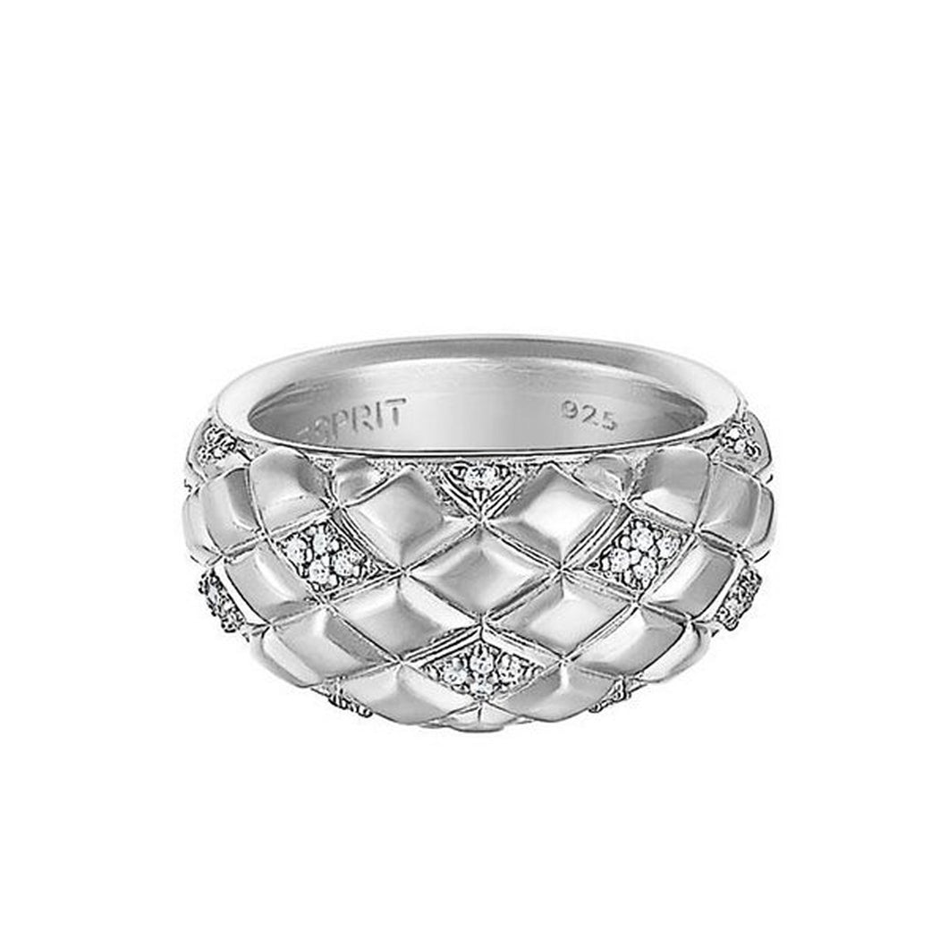 Esprit Damen Ring Silber Lattice Glam Zirkonia ESRG91949A1