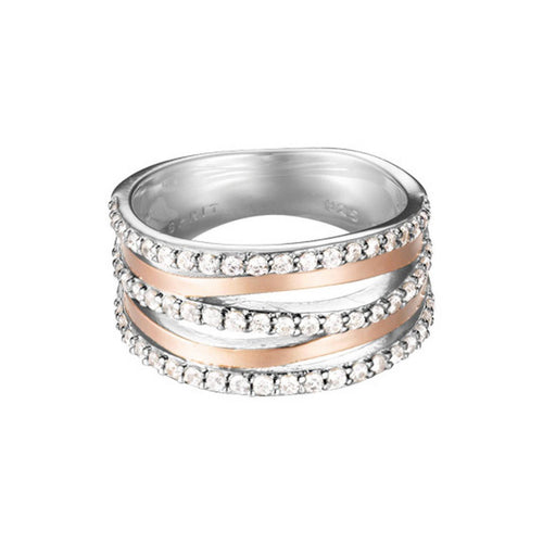 Esprit Damen Ring Rosé Bicolor Zirkonia Sunset ESRG92274A1