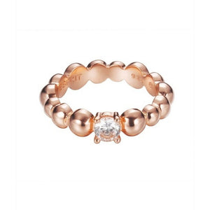 Esprit Damen Ring Silber Rosé Zirkonia Solo Pellet ESRG92321C1