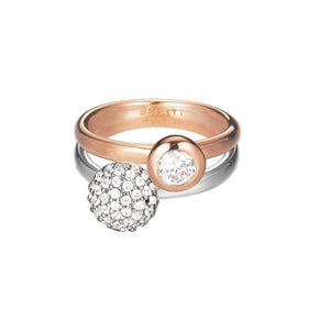 Esprit Damen Ring Silber Bicolor Zirkonia double embrance ESRG92396A1