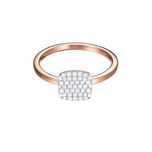 Esprit Damen Ring Silber Rosé Zirkonia Glam Square ESRG92811C1