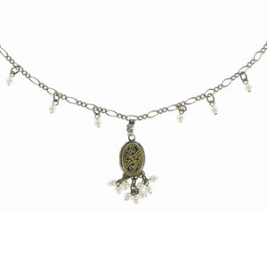 Konplott Kette Collier Love Lost - Love Found, Lucky day Perlen weiß